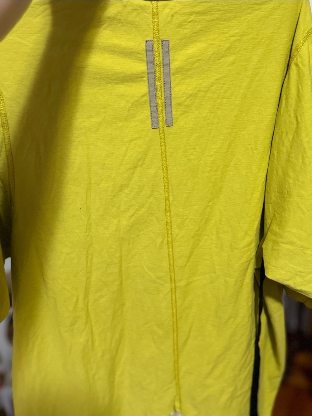 Rick Owens Neon Yellow Short-Sleeve Shirt with Reflective Tabs